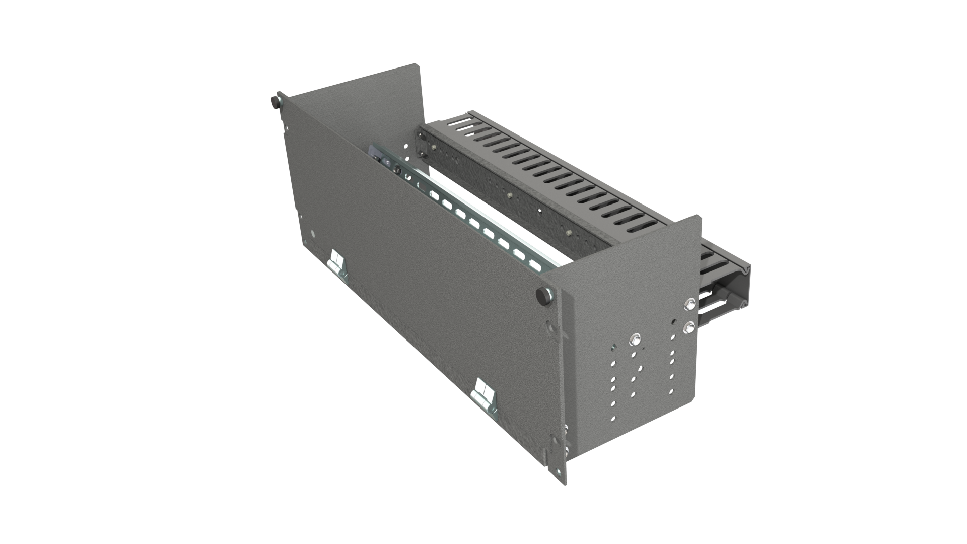 Test link rack. Hinged door