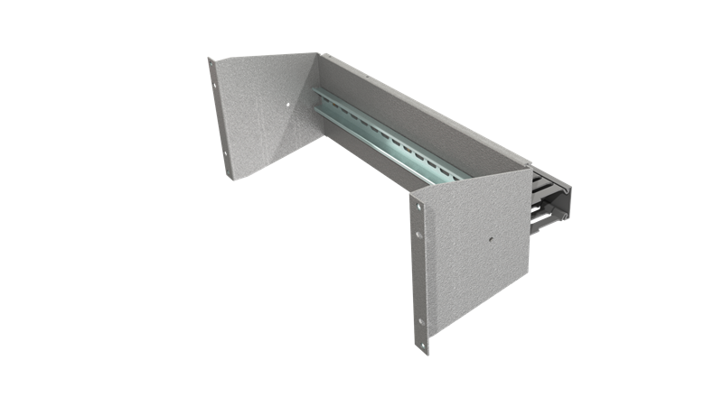 28409 Sub Rack Subrack, Rack with DIN Rail at 150mm offset, 19 Inch, 4RU